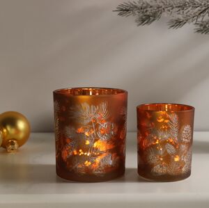Набор стеклянных подсвечников Campane Pigne 8-10 см, 2 шт Boltze фото 1