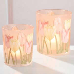 Набор стеклянных подсвечников Тюльпаны - Montuella la Piedra 8-10 см, 2 шт