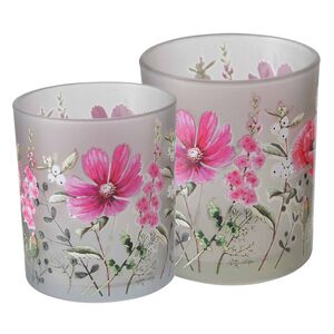 Набор стеклянных подсвечников Valdivia Flowers 8-10 см, 2 шт Boltze фото 3