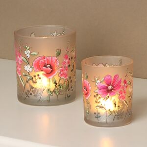 Набор стеклянных подсвечников Valdivia Flowers 8-10 см, 2 шт