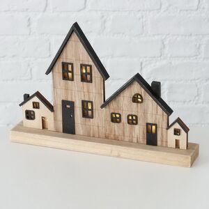 Интерьерная декорация Домики на улочке Аманьон 30*21 см, с подсветкой