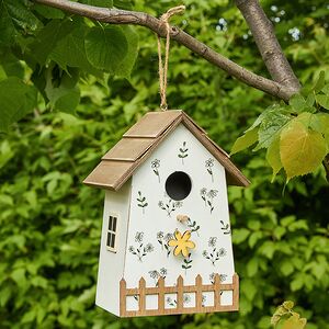 Садовое украшение Скворечник Primavera 22 см белый