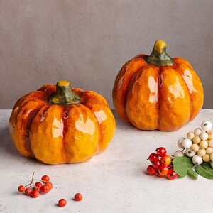 Набор декоративных фигур Тыквы Swindon 14 см, 2 шт Boltze фото 1