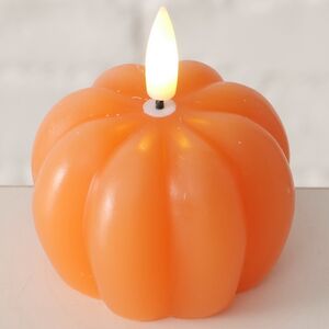 Светодиодная свеча с имитацией пламени Pumpkin 8 см, таймер, на батарейках