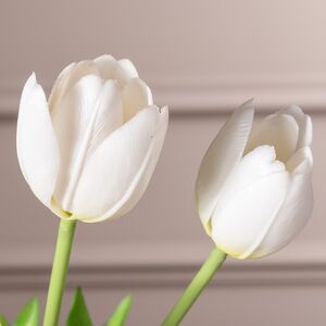 Силиконовые цветы Тюльпаны Грейт Милтон белые 40 см, 7 шт Boltze (Больтце) фото 2
