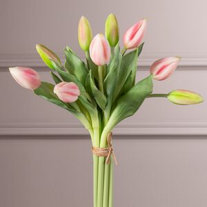Силиконовые тюльпаны Идальго 9 шт, 29 см нежно-розовые EDG (ЭДГ) фото 3