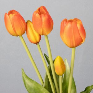 Силиконовые тюльпаны Spring Sun 5 шт, 40 см оранжевые EDG фото 3
