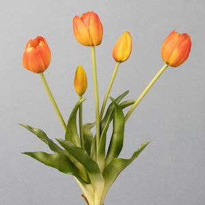 Силиконовые тюльпаны Spring Sun 5 шт, 40 см оранжевые EDG фото 2