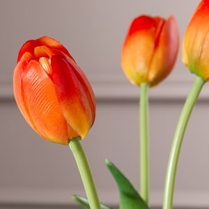 Силиконовые тюльпаны Верналис 5 шт, 40 см оранжевые EDG (ЭДГ) фото 2