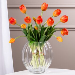 Силиконовые тюльпаны Spring Sun 5 шт, 40 см оранжевые