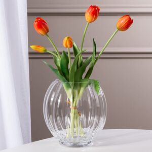 Силиконовые тюльпаны Верналис 5 шт, 40 см оранжевые EDG (ЭДГ) фото 5