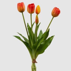 Силиконовые тюльпаны Spring Sun 5 шт, 40 см оранжевые EDG фото 5