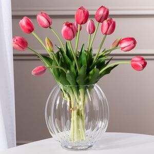 Силиконовые тюльпаны Spring Sun 5 шт, 40 см розовые