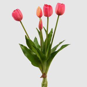 Силиконовые тюльпаны Spring Sun 5 шт, 40 см розовые EDG фото 4