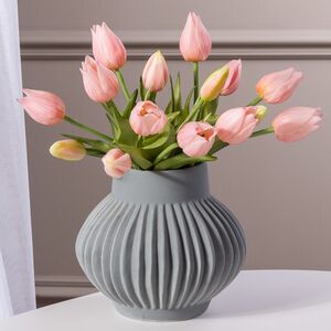 Силиконовые цветы Тюльпаны Parateo 5 шт, 26 см нежно-розовые