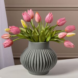 Силиконовые цветы Тюльпаны Parateo 5 шт, 26 см розовые