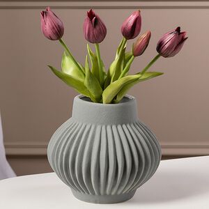 Силиконовые цветы Тюльпаны Parateo 5 шт, 26 см фиолетовые