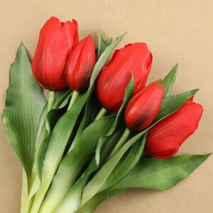 Силиконовые цветы Тюльпаны Piccola Ragazza 5 шт, 28 см красные EDG фото 3