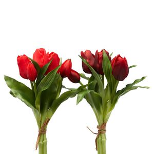 Силиконовые цветы Тюльпаны Piccola Ragazza 5 шт, 28 см красные EDG фото 6