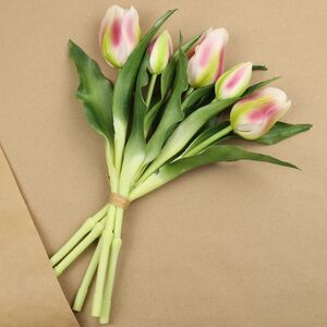 Силиконовые цветы Тюльпаны Piccola Ragazza 5 шт, 28 см розовые EDG фото 6