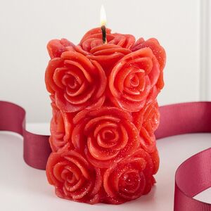 Декоративная свеча Розабелла 10*7 см красная Kaemingk (Кейминг) фото 3