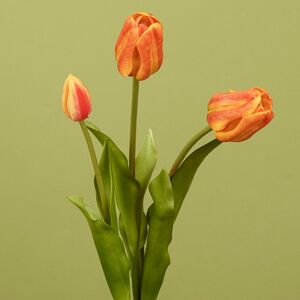 Силиконовые тюльпаны Loving Heart 3 шт, 48 см оранжевые EDG фото 2