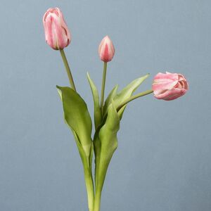 Силиконовые тюльпаны Loving Heart 3 шт, 48 см нежно-розовые EDG фото 2