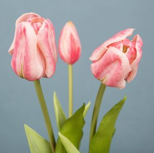 Силиконовые тюльпаны Loving Heart 3 шт, 48 см нежно-розовые EDG фото 3