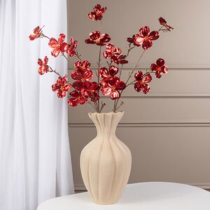 Декоративная ветка Элегантный Кизил 84 см, рубиново-красная