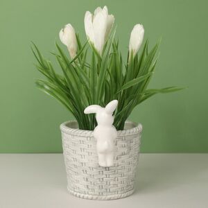 Декоративное кашпо Крошка Кролик 14*11 см серое Koopman фото 6