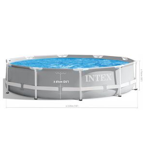 Каркасный бассейн 26702 Intex Prism Frame 305*76 см серый, картриджный фильтр INTEX фото 5