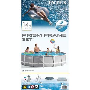 Каркасный бассейн 26720 Intex Prism Frame 427*107 см серый, фильтр-насос, аксессуары INTEX фото 8
