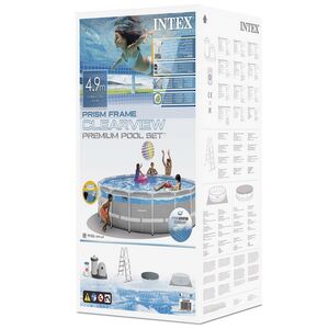 Каркасный бассейн 26730 Intex Prism Frame Clearview 488*122 см, картриджный фильтр, аксессуары INTEX фото 6