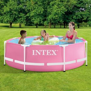 Каркасный бассейн 28290 Intex Metal Frame 244*76 см, розовый