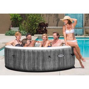 Надувной бассейн-джакузи Intex 28442 GreyWood Deluxe 216*71 см, аэромассаж, подсветка, уцененный