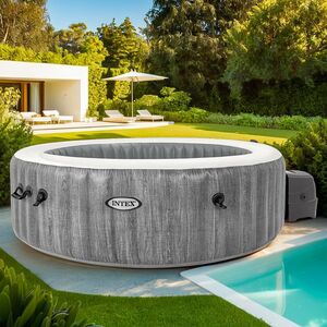 Надувной бассейн-джакузи Intex 28442 GreyWood Deluxe 216*71 см, аэромассаж, подсветка, уцененный