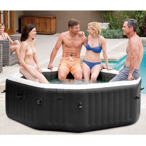Надувной бассейн-джакузи Intex 28458 Jet Bubble Deluxe Onyx 201*71 см, аэро и гидромассаж, хлоргенератор INTEX фото 4