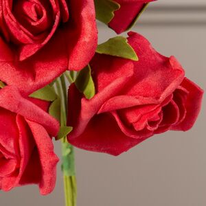 Искусственные розы для декора Лолита 18 см, 7 шт, алые Ideas4Seasons (Идеас Фор Сезонс) фото 4