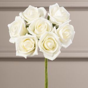 Искусственные розы для декора Лолита 18 см, 7 шт, жемчужные Ideas4Seasons (Идеас Фор Сезонс) фото 3