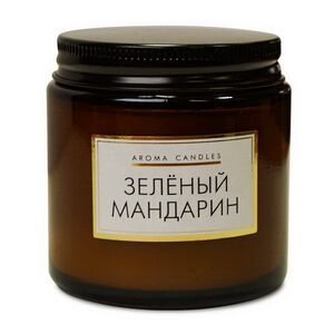 Декоративная ароматическая свеча Miradorre: Зеленый Мандарин 7 см, 9 часов горения