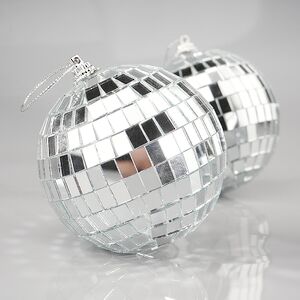 Набор елочных украшений Зеркальный Диско-шар 8 см серебряный, 3 шт Winter Deco фото 4