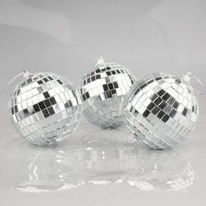 Набор елочных украшений Зеркальный Диско-шар 8 см серебряный, 3 шт Winter Deco фото 3