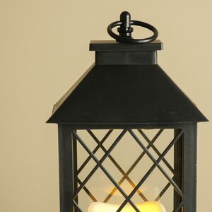 Декоративный фонарь со светодиодной свечой Cozy Evening 28*14 см черный, на батарейках, IP20 Winter Deco фото 2