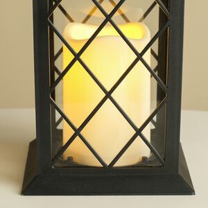 Декоративный фонарь со светодиодной свечой Cozy Evening 28*14 см черный, на батарейках, IP20 Winter Deco фото 3