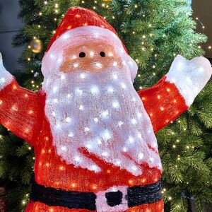 Светодиодная фигура Санта Клаус - Bonne Аnnee 120 см, 400 холодных белых LED ламп, акрил, IP44 Winter Deco фото 2