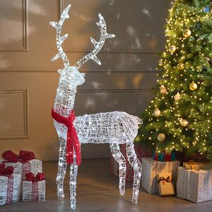 Светодиодный Олень - Sciarpa Rossa 130 см, 160 холодных белых LED ламп, акрил, IP44 Winter Deco фото 1