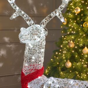 Светодиодный Олень - Sciarpa Rossa 130 см, 160 холодных белых LED ламп, акрил, IP44 Winter Deco фото 3