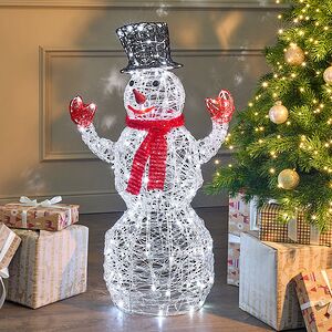 Светодиодная фигура Снеговик - Sciarpa Rossa 85 см, 160 холодных белых LED ламп, акрил, IP44 Winter Deco фото 3