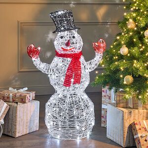 Светодиодная фигура Снеговик - Sciarpa Rossa 85 см, 160 холодных белых LED ламп, акрил, IP44 Winter Deco фото 1