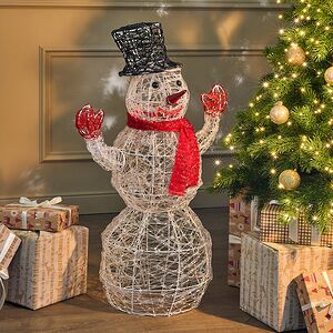 Светодиодная фигура Снеговик - Sciarpa Rossa 85 см, 160 холодных белых LED ламп, акрил, IP44 Winter Deco фото 6